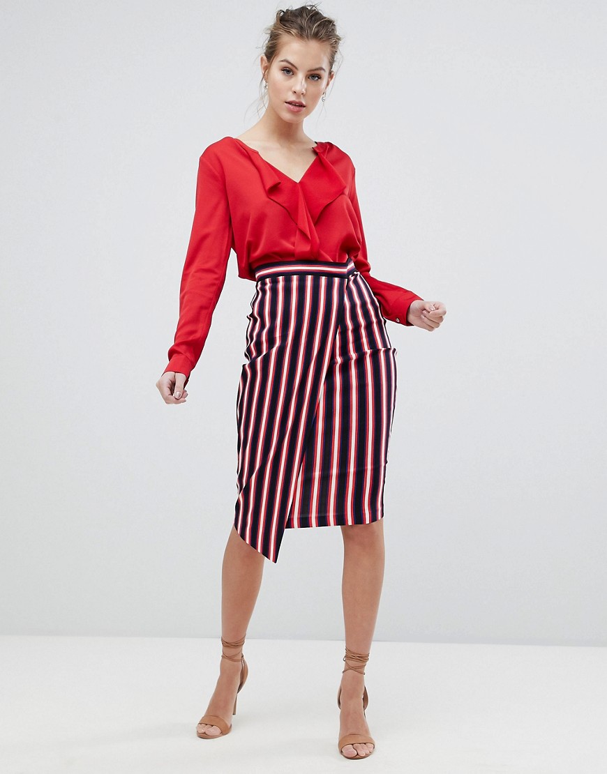 Vesper Stripe Wrap Skirt - Regatta