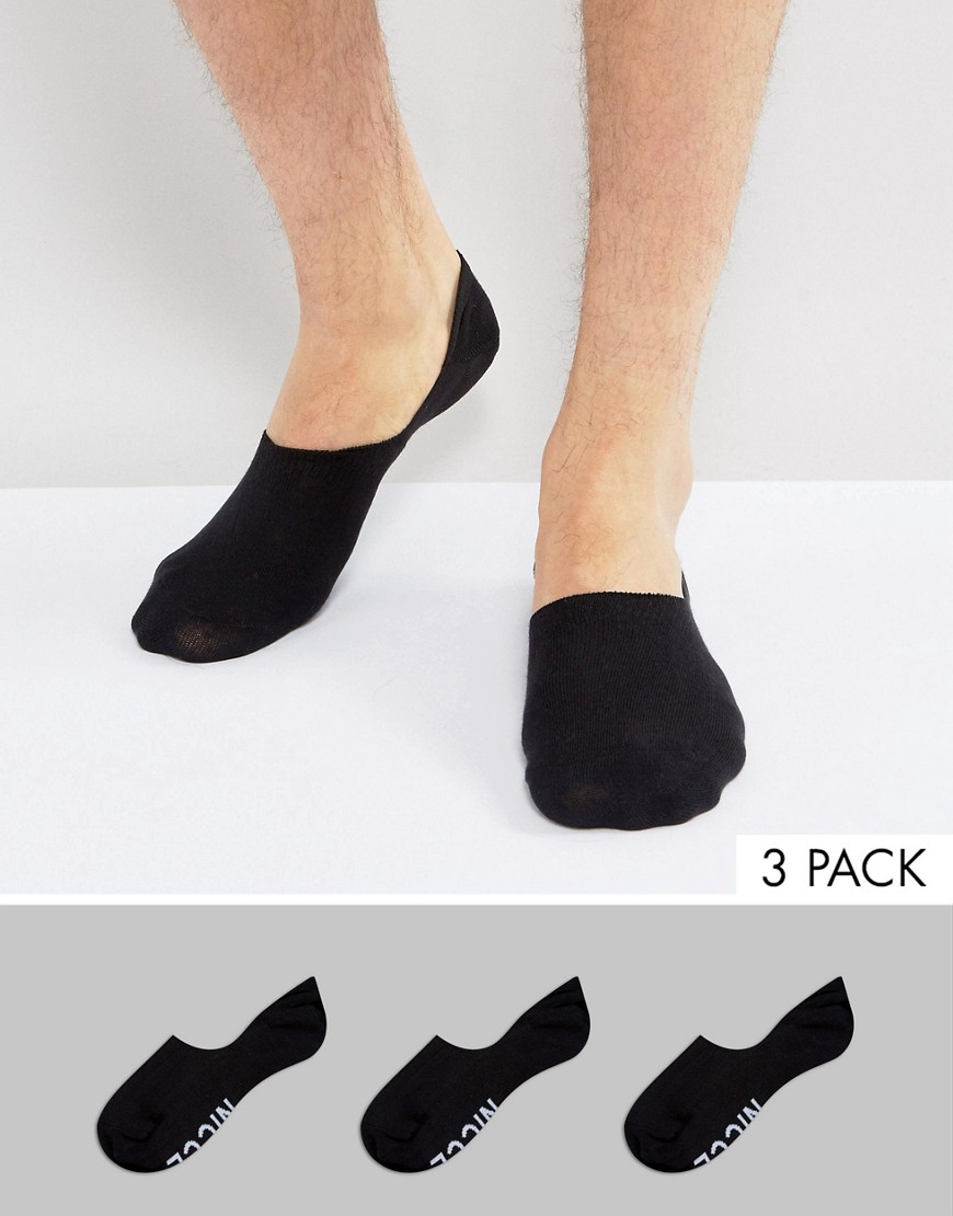 Nicce logo 3 pack invisible socks in black