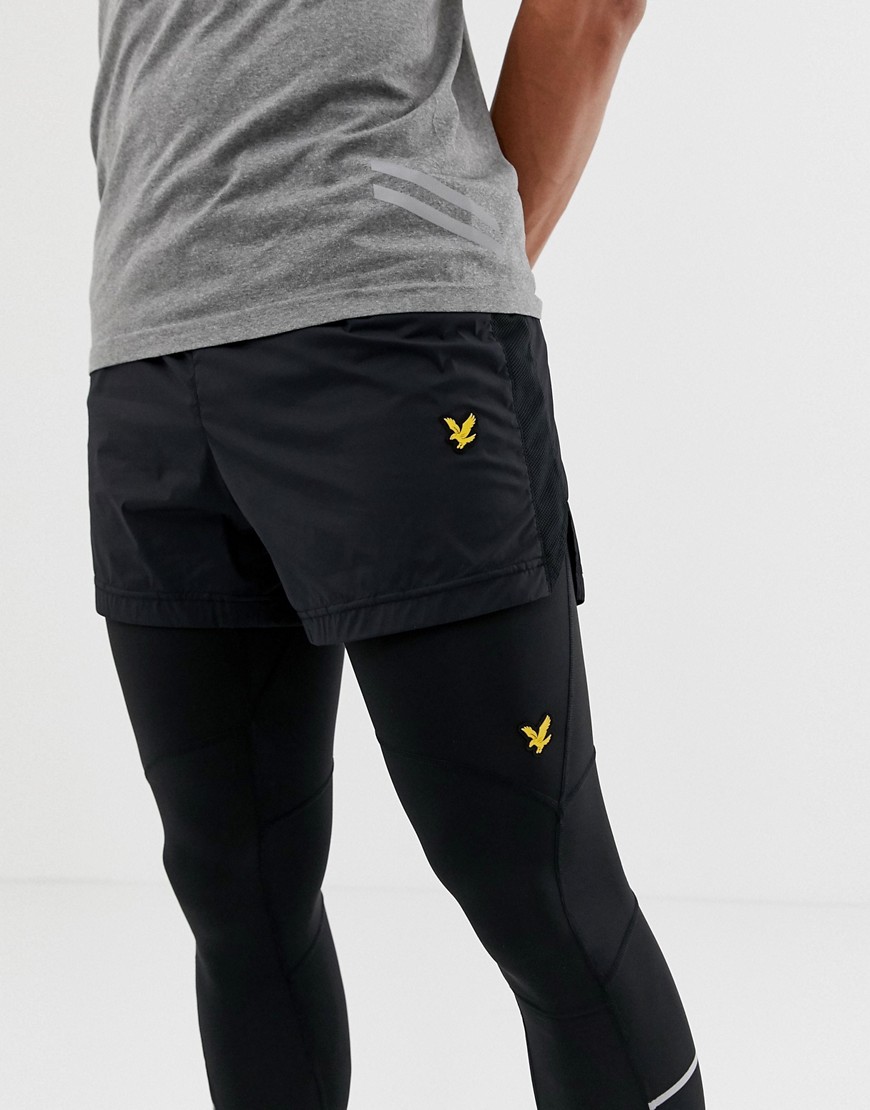 Lyle & Scott Fitness ultra light 5 inch run shorts in black