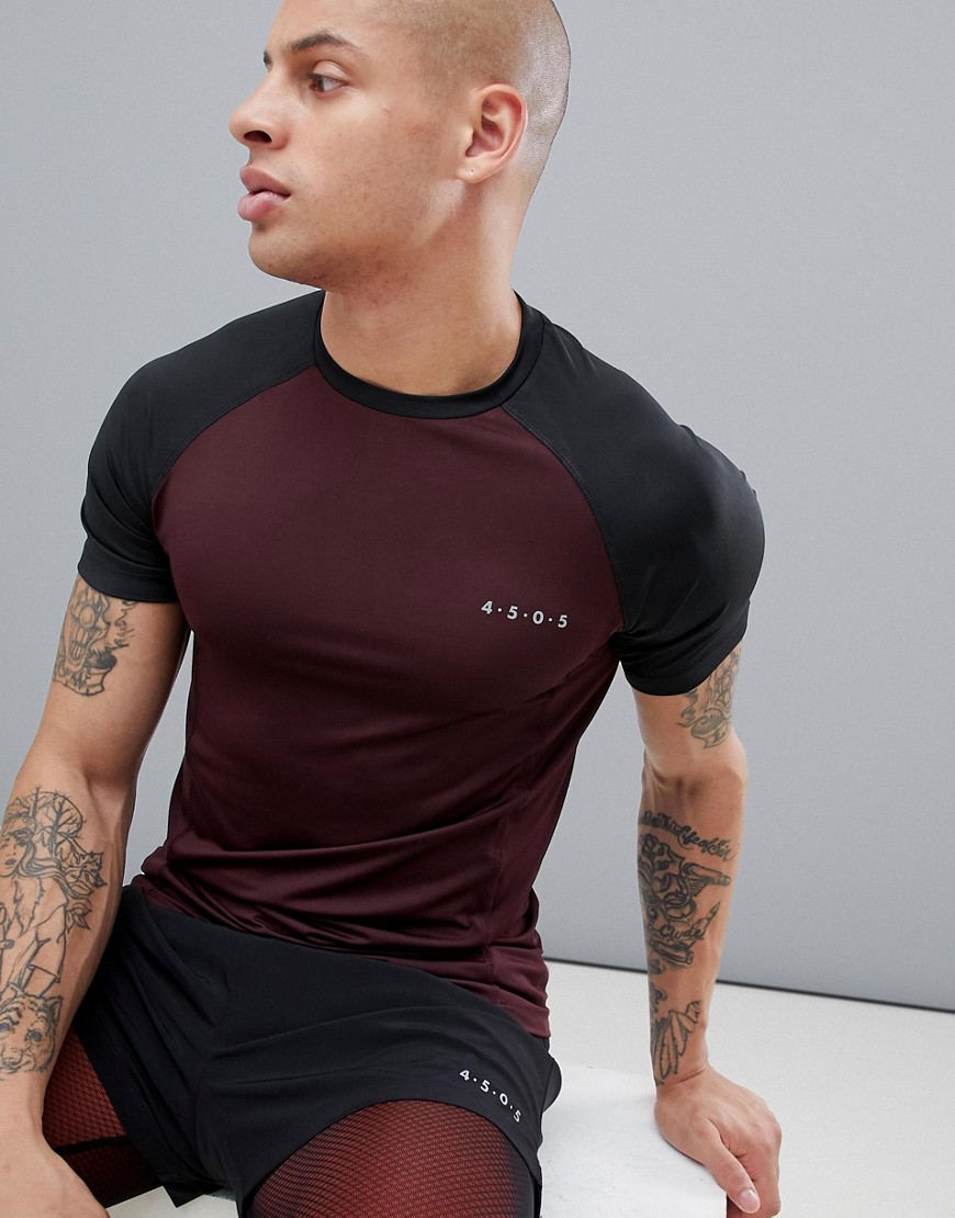 ASOS 4505 training muscle t-shirt with contrast raglan and quick dry