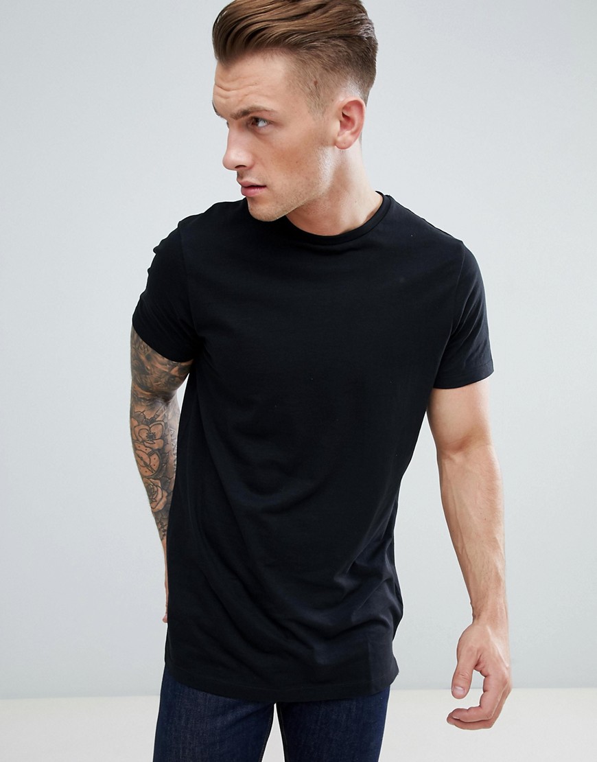 New Look Longline T-shirt In Black - Black | ModeSens