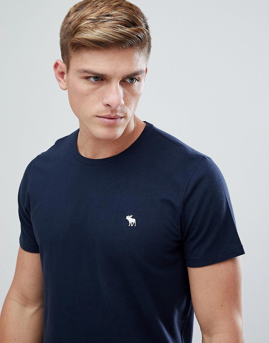 Темно-синяя футболка с круглым вырезом и логотипом Abercrombie & Fitch Abercrombie& Fitch 