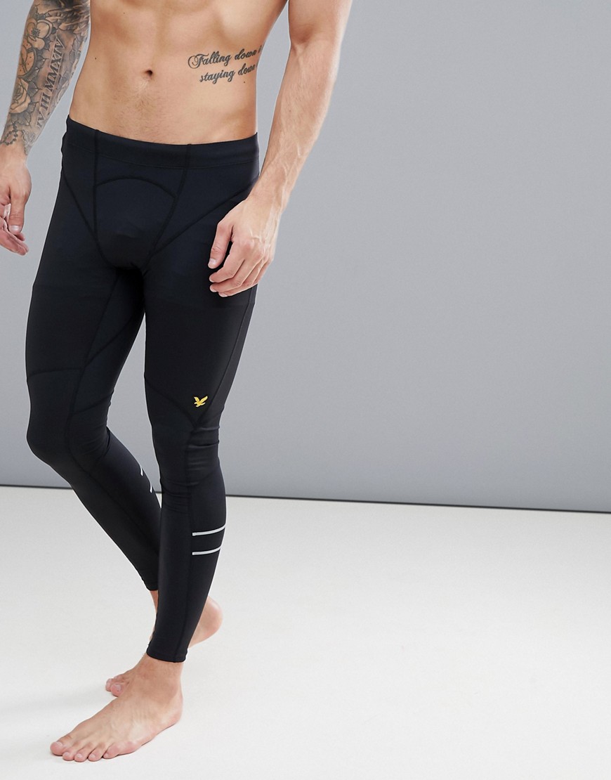 Lyle & Scott fitness ultra tech compression running tights in black