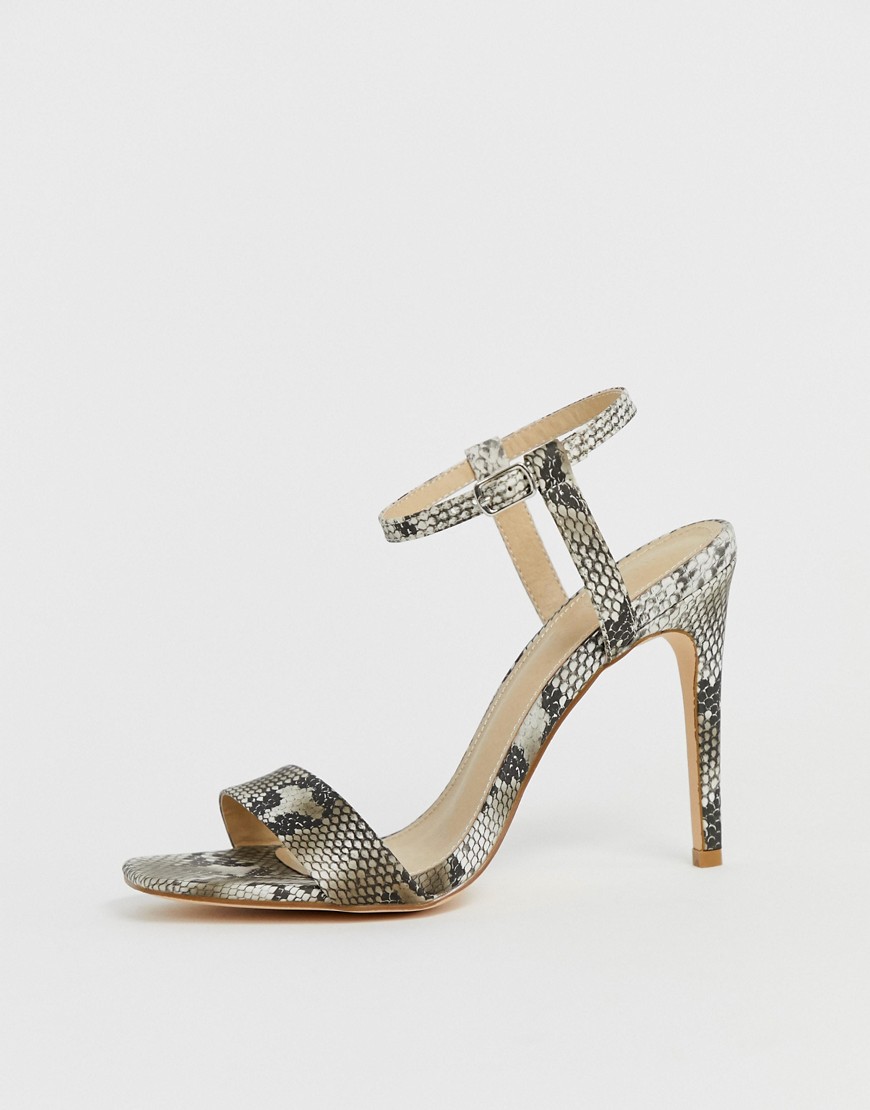 Truffle Collection barely there heeled sandals in snake