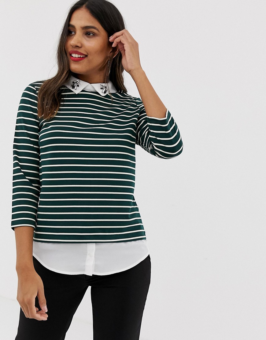 Vila 2-in-1 shirt and stripe top