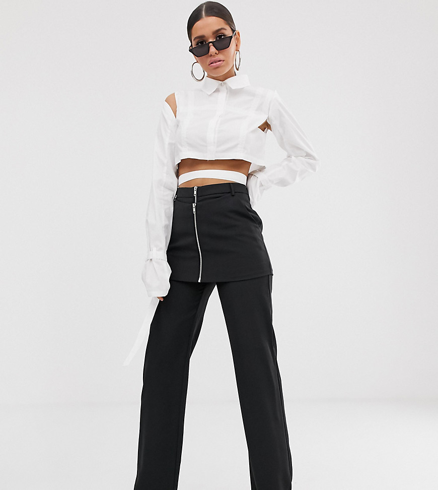 Wesley Harriott wide leg trousers with skirt overlay