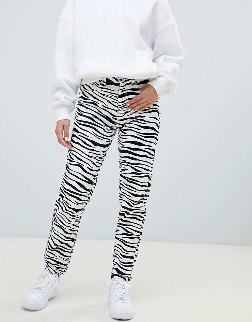 ASOS DESIGN Ritson rigid mom jeans in zebra print