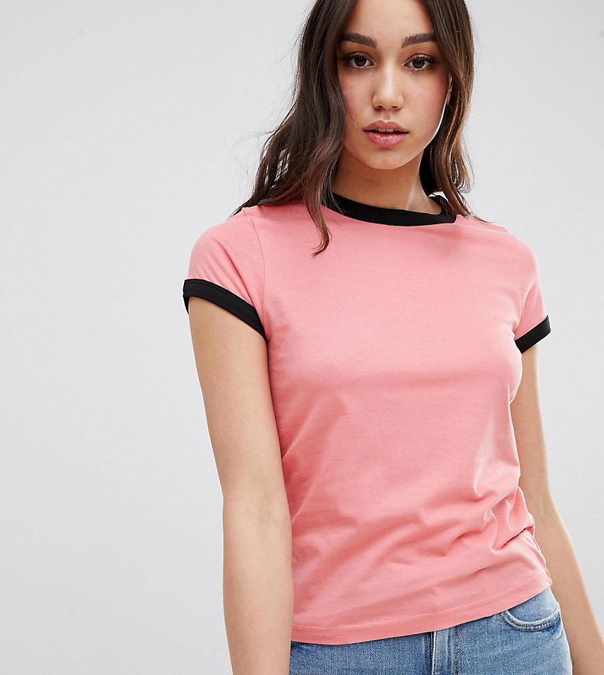 Brave Soul Tall claudia ringer tshirt with contrast trim
