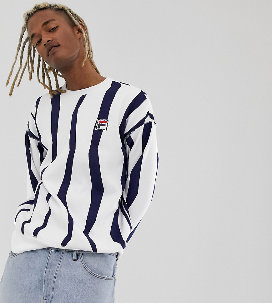 Fila Tribe sweat with badge in white exclusive at ASOS