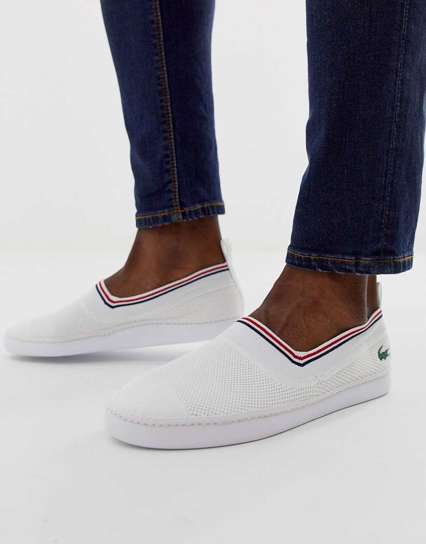 Lacoste lydro plimsoll in white/red