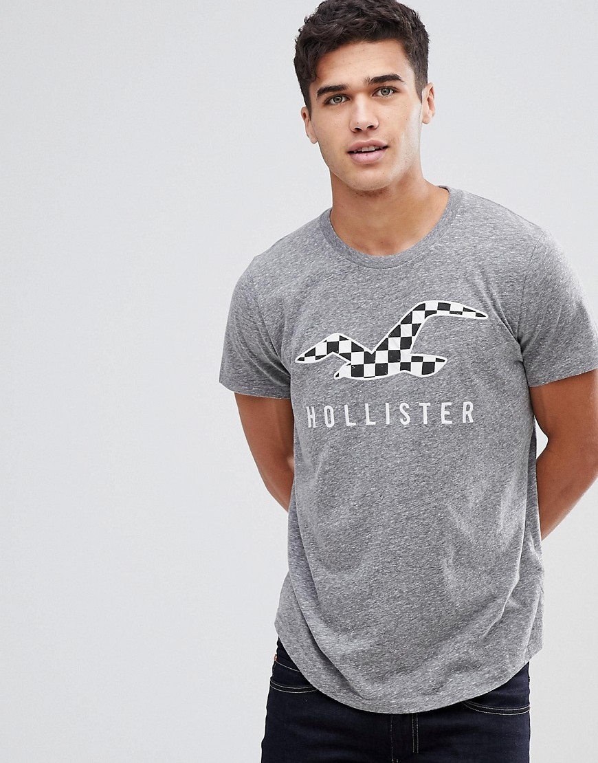 Hollister Athleisure Insert Logo Panel T-Shirt in Grey - Grey