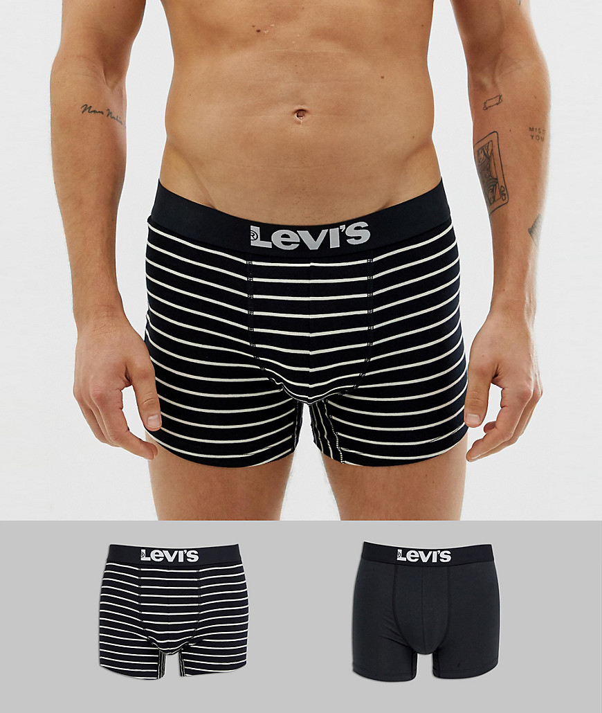 Levi's 2 pack vintage stripe trunks in black