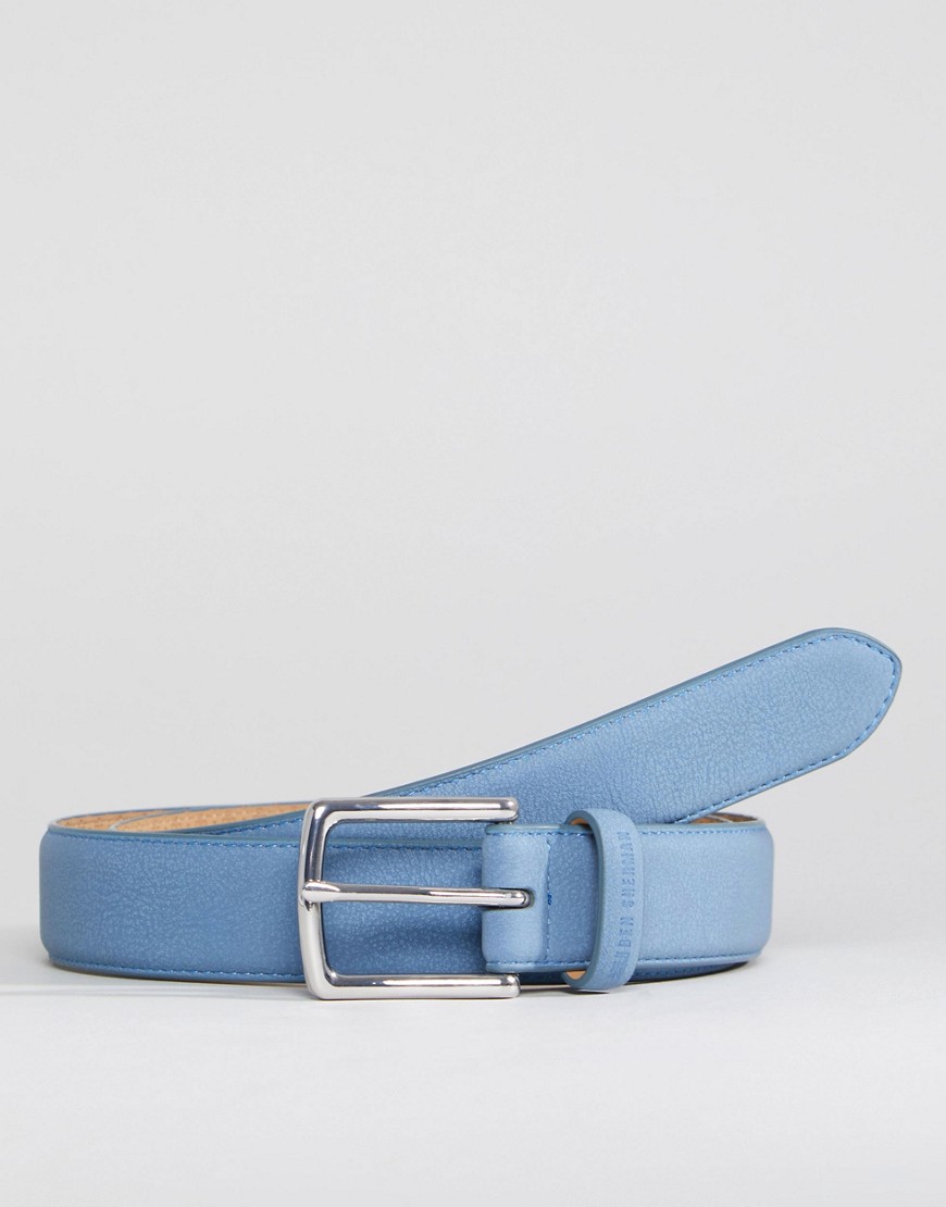 Ben Sherman Skinny Leather Belt Blue