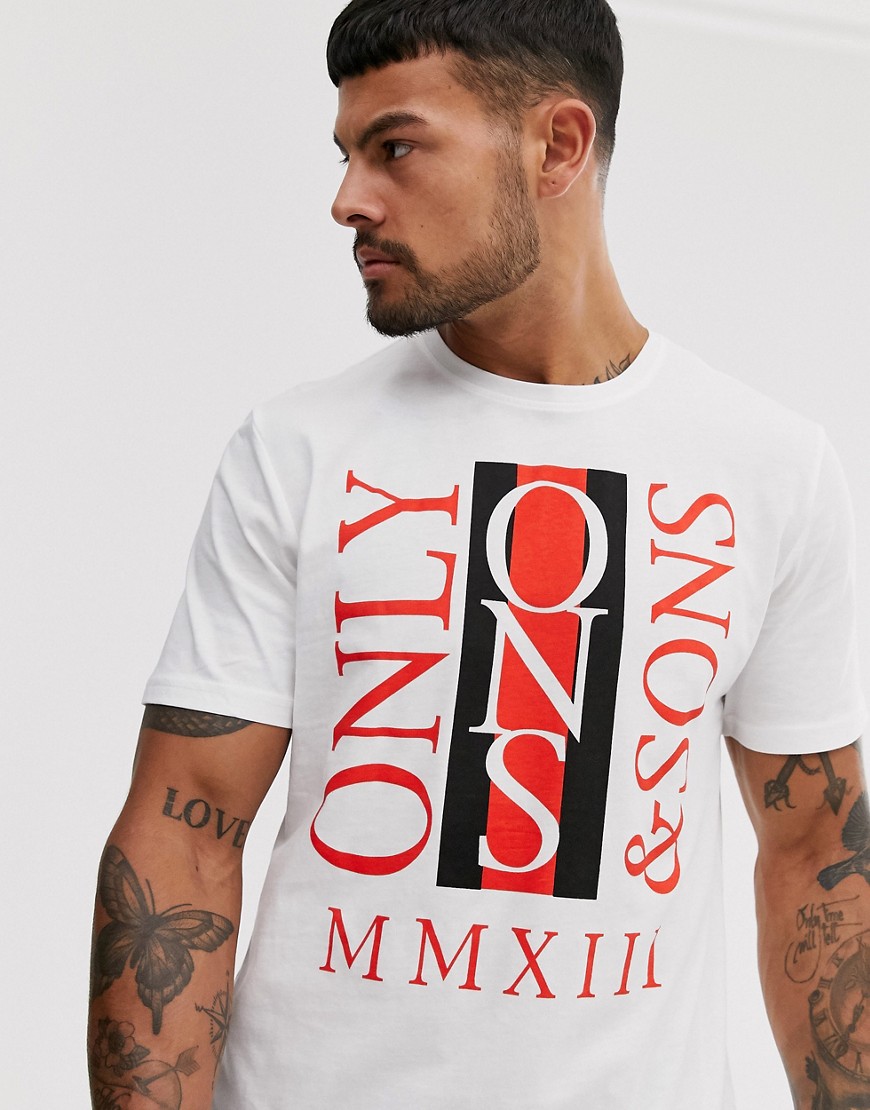 Only & Sons logo print t-shirt