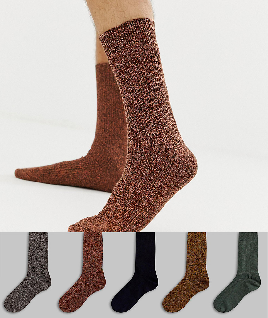 New Look socks in warm colours 5 pack