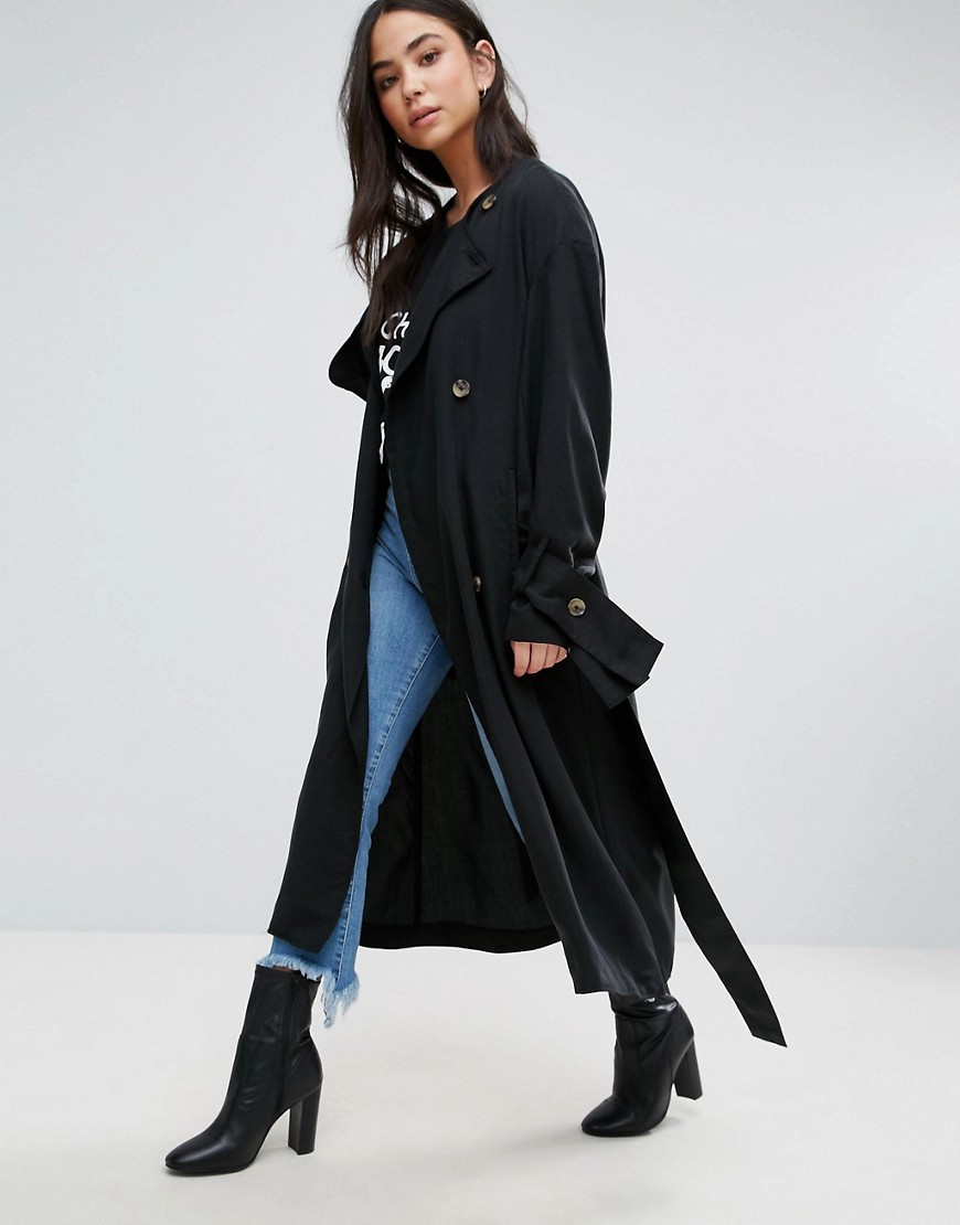 Cheap Monday Flavor Tie Sleeve Trench - Black