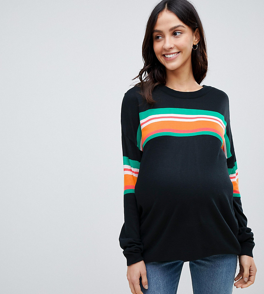 ASOS DESIGN Maternity jumper with placed stripe