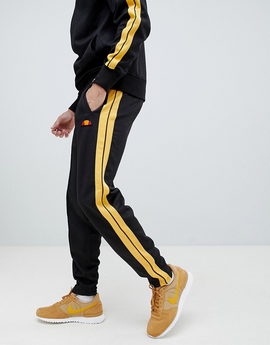ellesse Cassed Joggers With Side Stripe In Black