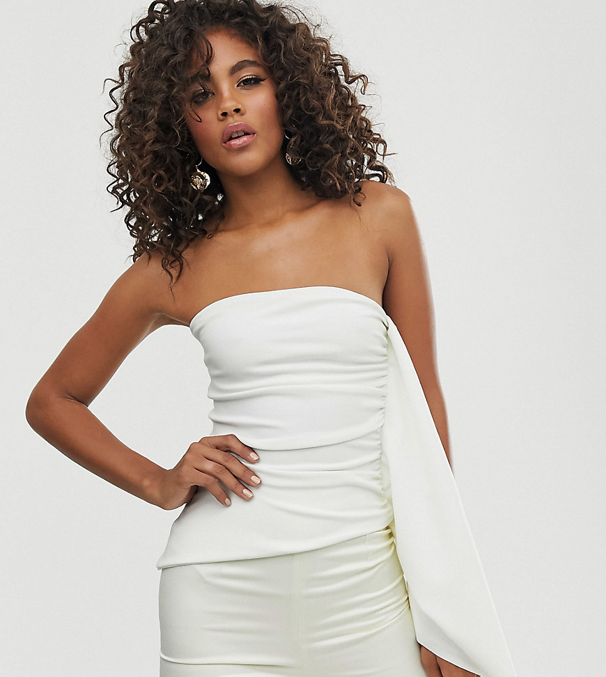 Club L London Tall bandeau frill top in white
