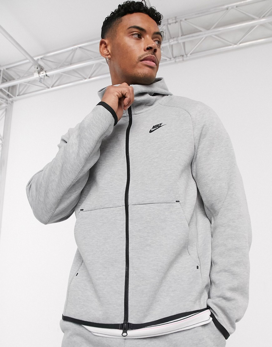 Nike Tech fleece zip through hoodie in grey