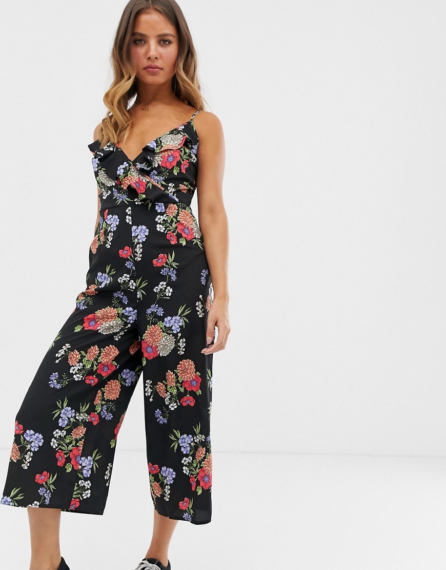 Influence cami strap jumpsuit in floral print