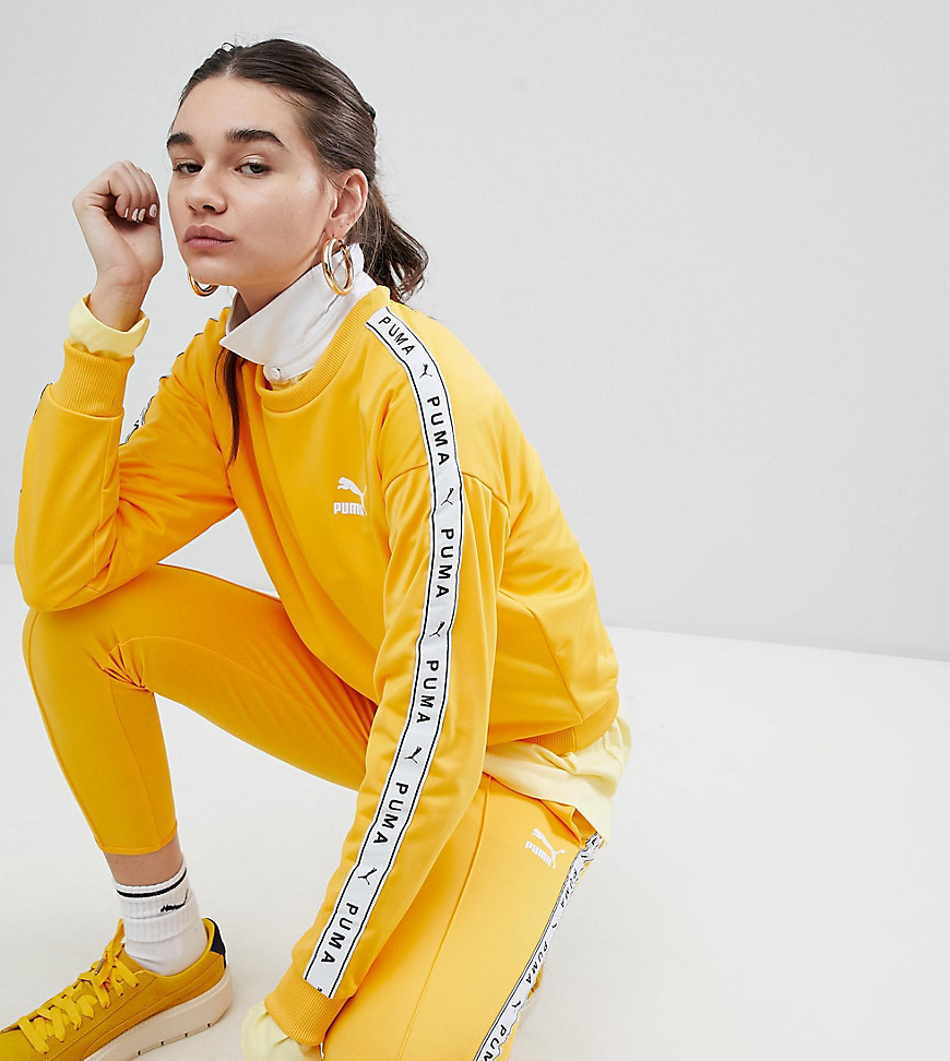 Puma Exclusive To ASOS Sweatshirt With Taped Side Stripe In Yellow