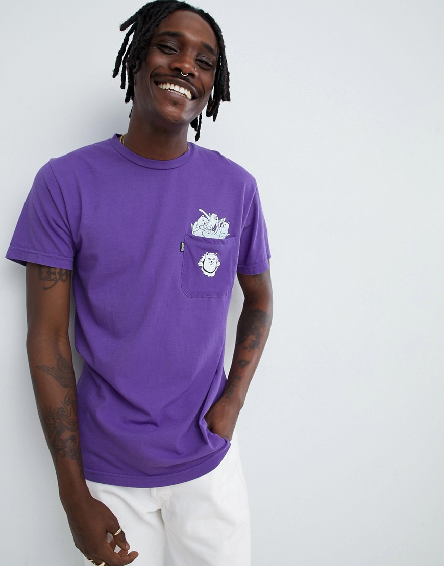 RIPNDIP stuffed t-shirt with pocket in purple - Purple