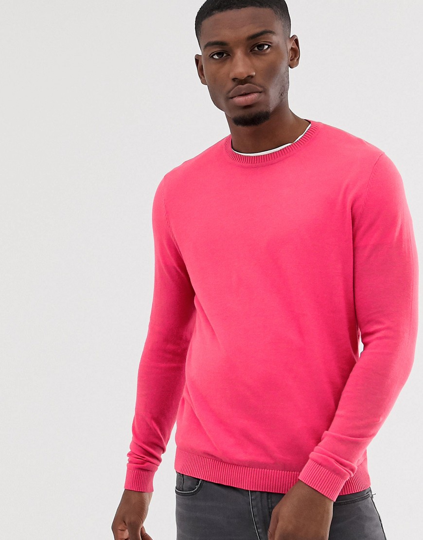 ASOS DESIGN cotton jumper in pink