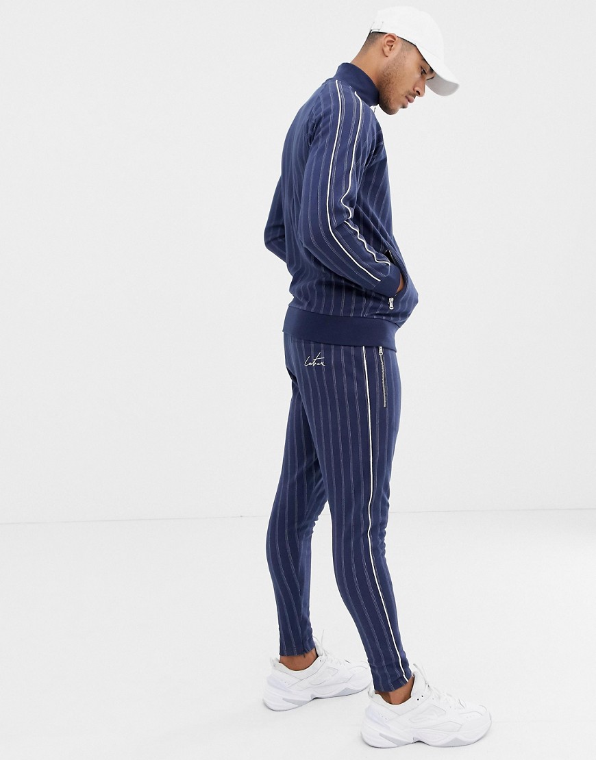 The Couture Club skinny joggers in pinstripe