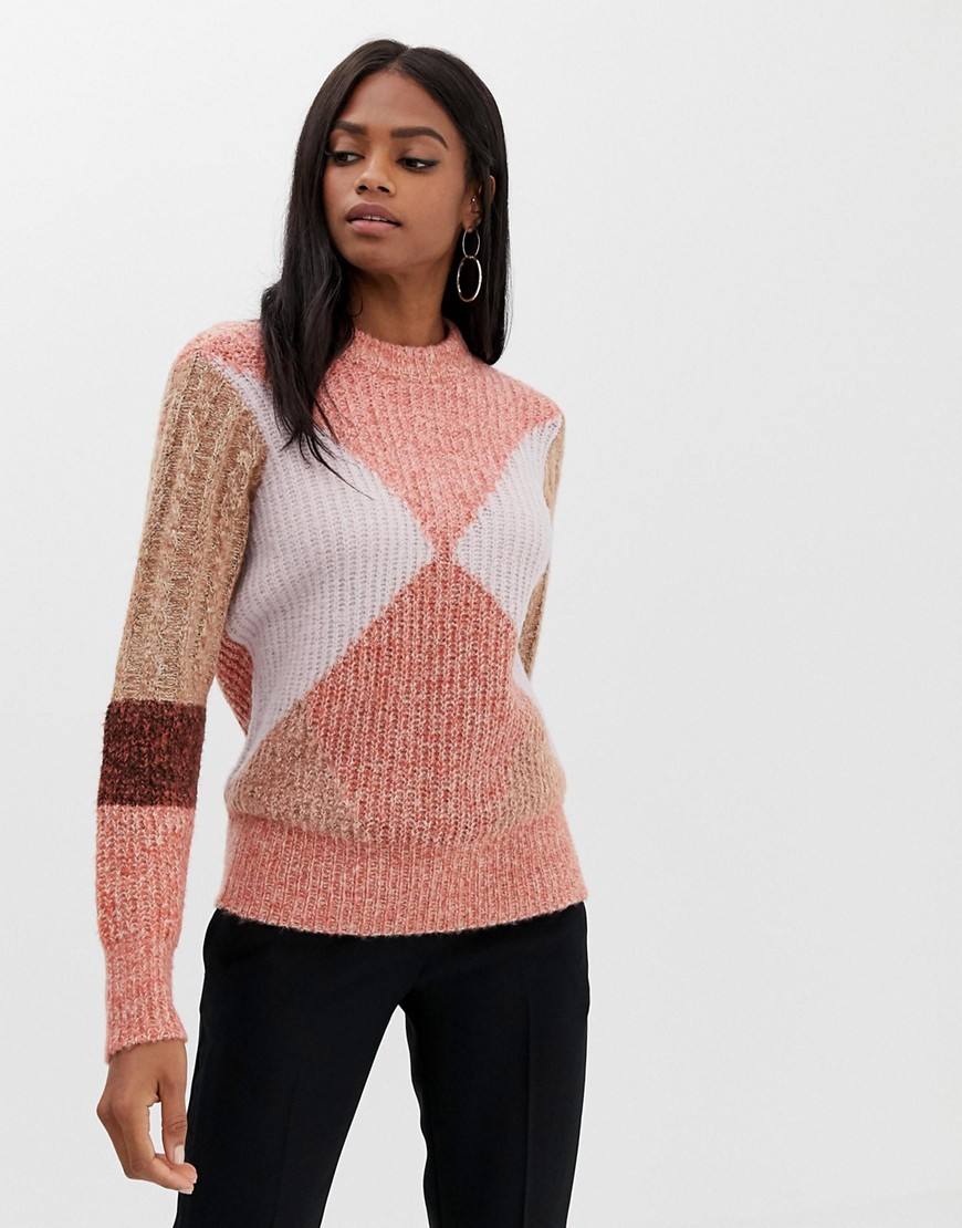 Y.A.S colour block knit jumper