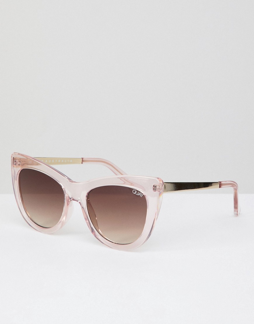 Розовые солнцезащитные очки кошачий глаз Quay Australia Steal A Kiss 