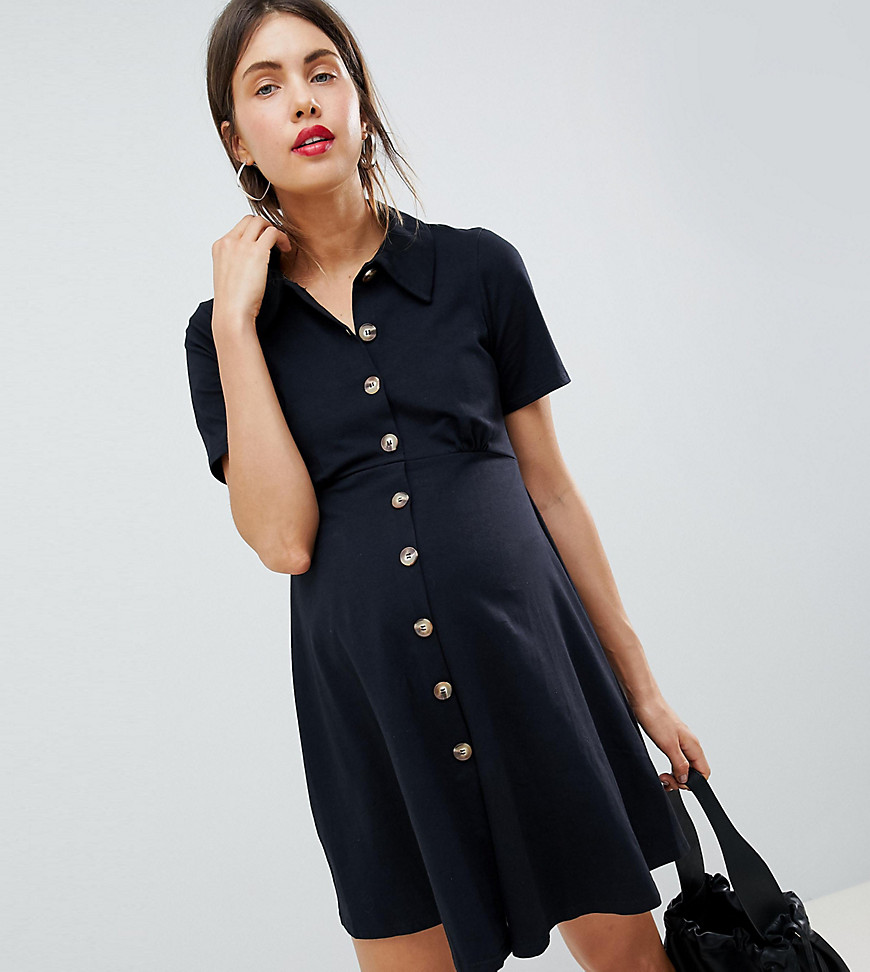 ASOS DESIGN Maternity polo shirt dress with faux tortoiseshell buttons