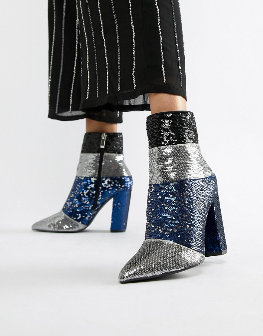 Qupid Sequin Ankle Boots