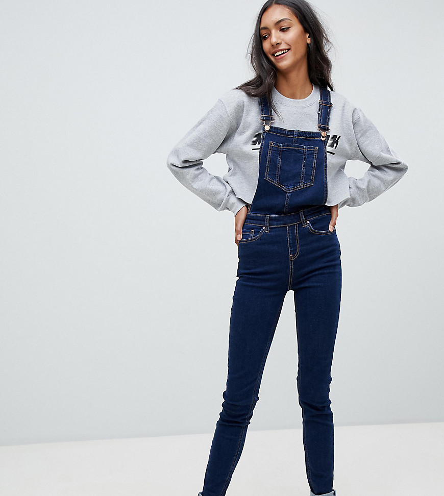 New Look Tall skinny fit dungarees in blue