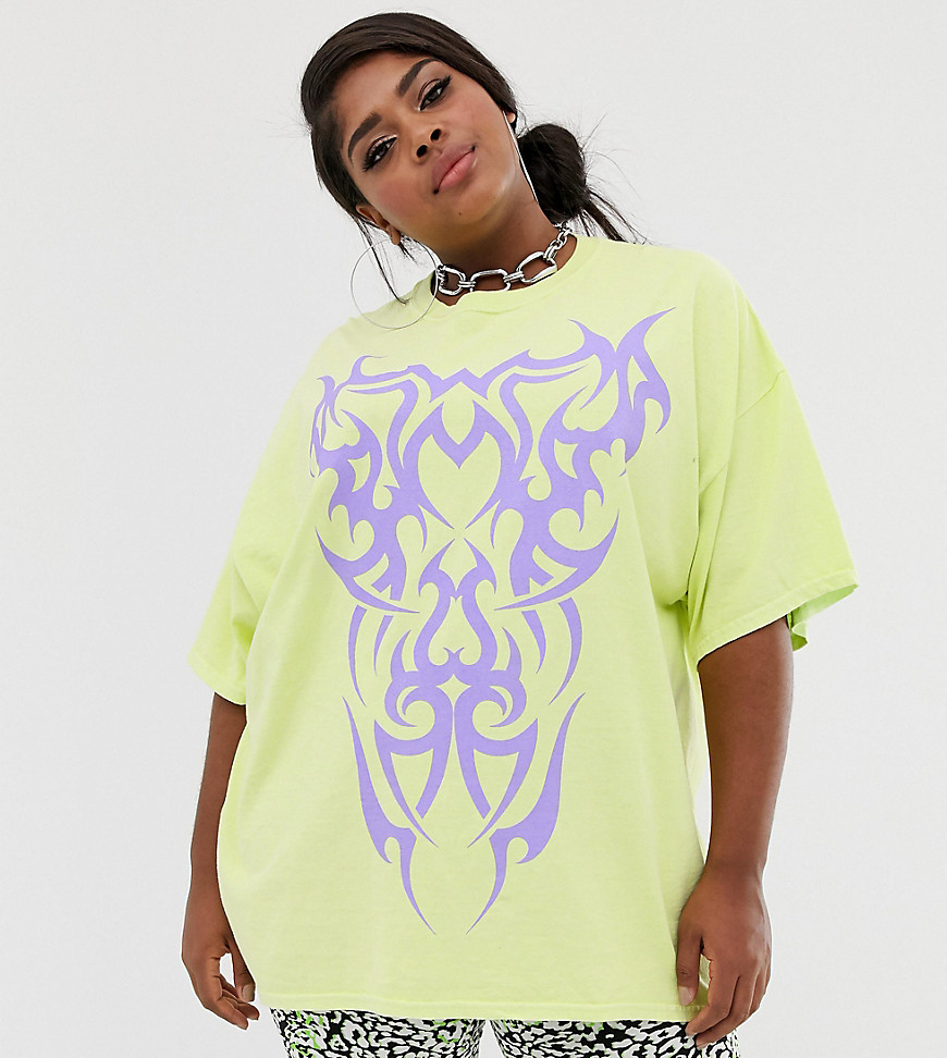 New Girl Order Curve oversized t-shirt with tattoo graphic