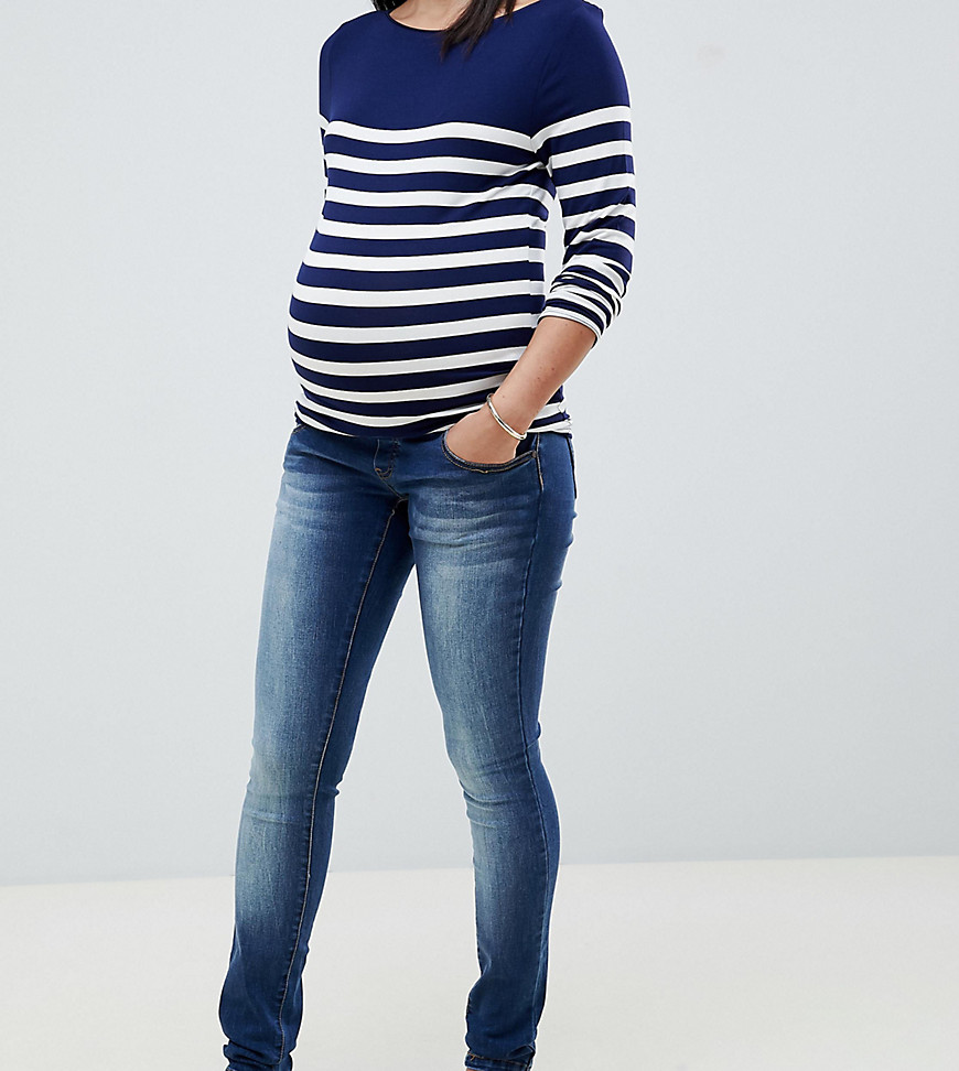 Mamalicious maternity under the bump slim jean in blue