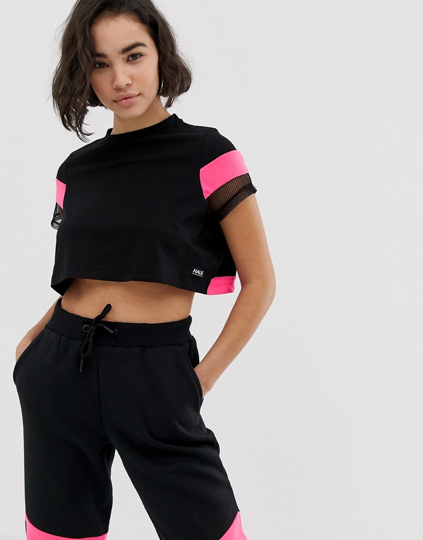 Haus by Hoxton Haus crop top in black