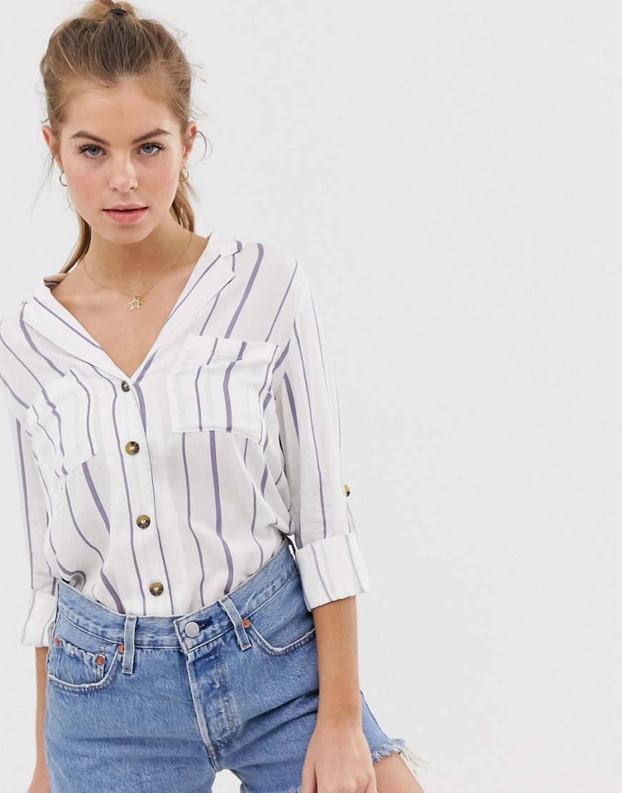 Oasis shirt with roll sleeves in stripe