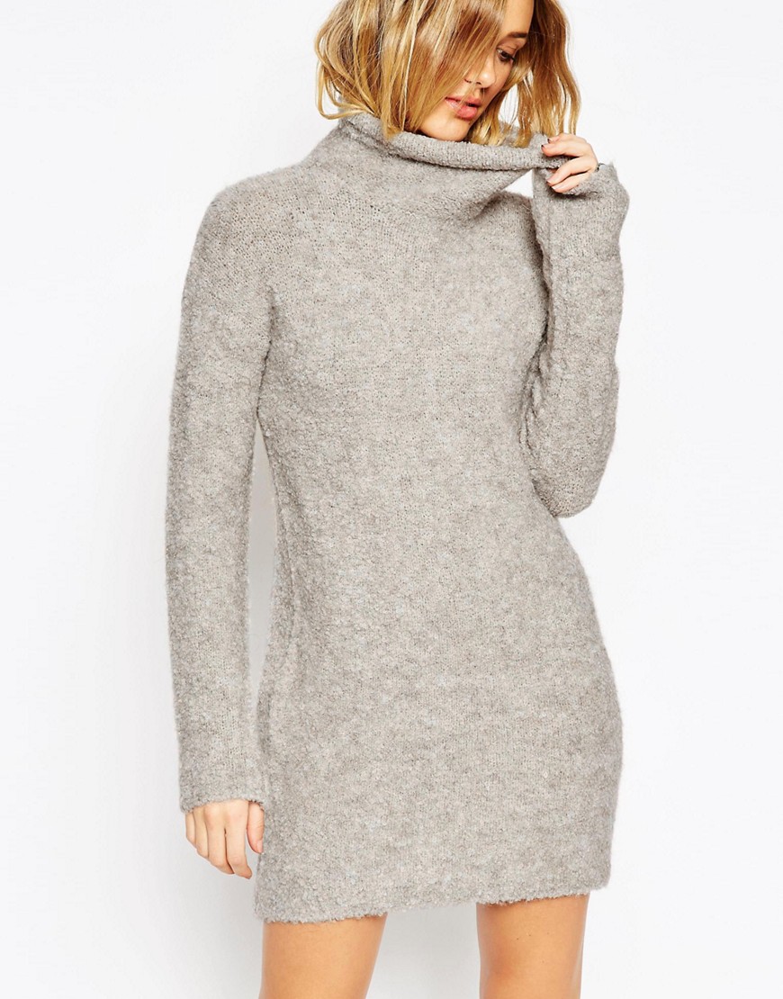 ASOS | ASOS Tunic In Boucle Knit With Funnel Neck at ASOS
