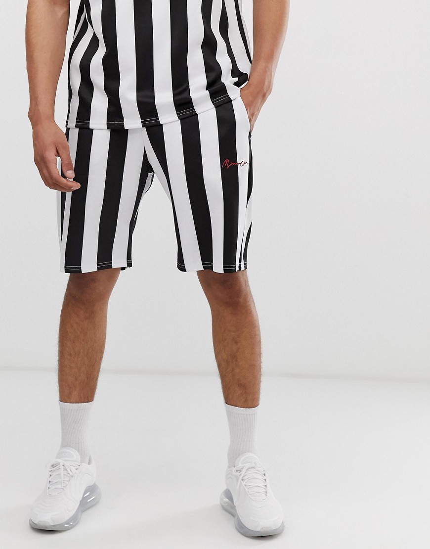 Mennace co-ord shorts in black stripe