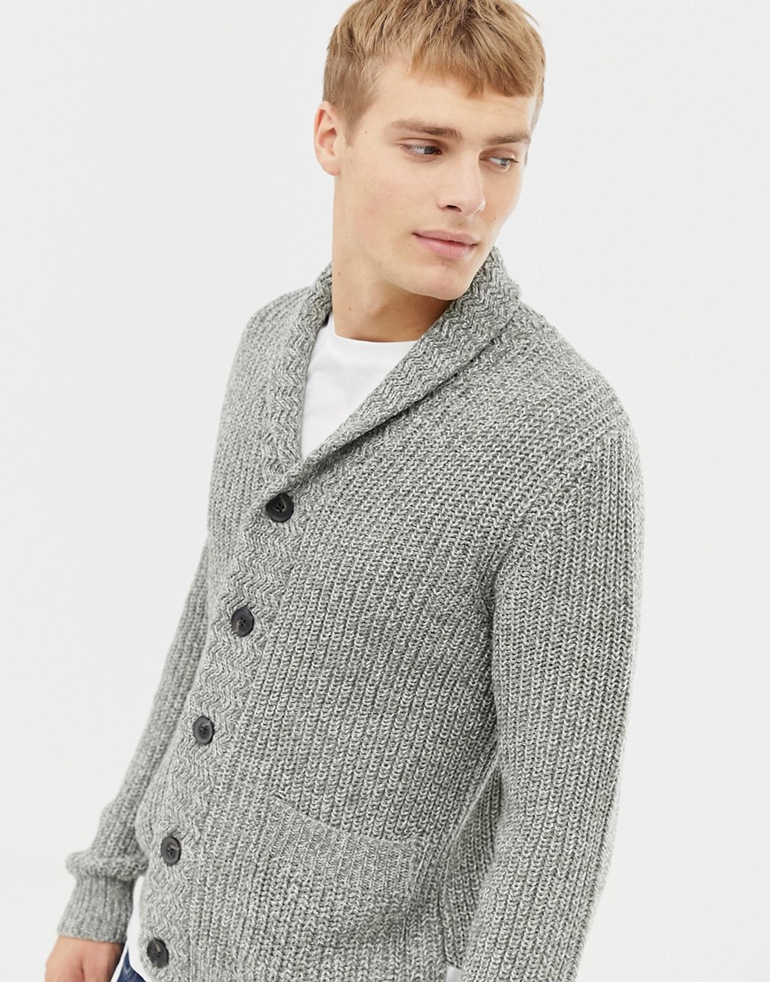 Burton Menswear cardigan in grey twist