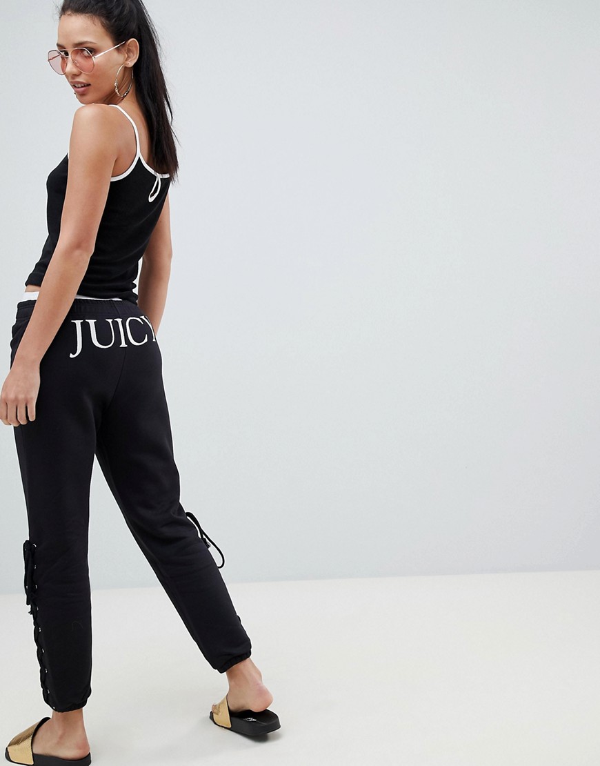 Juicy Couture Joggers With Logo And Lace Up Detail