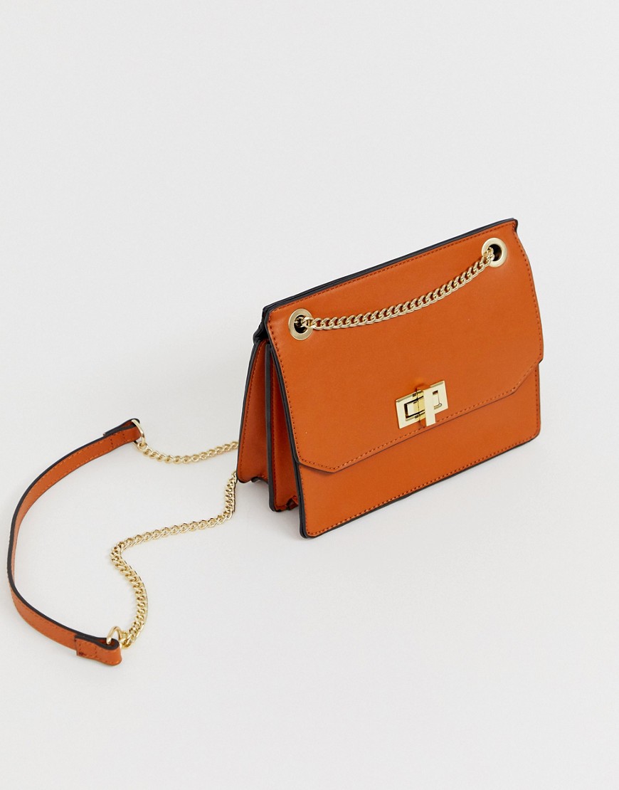 Pimkie across body bag with chain handle in orange