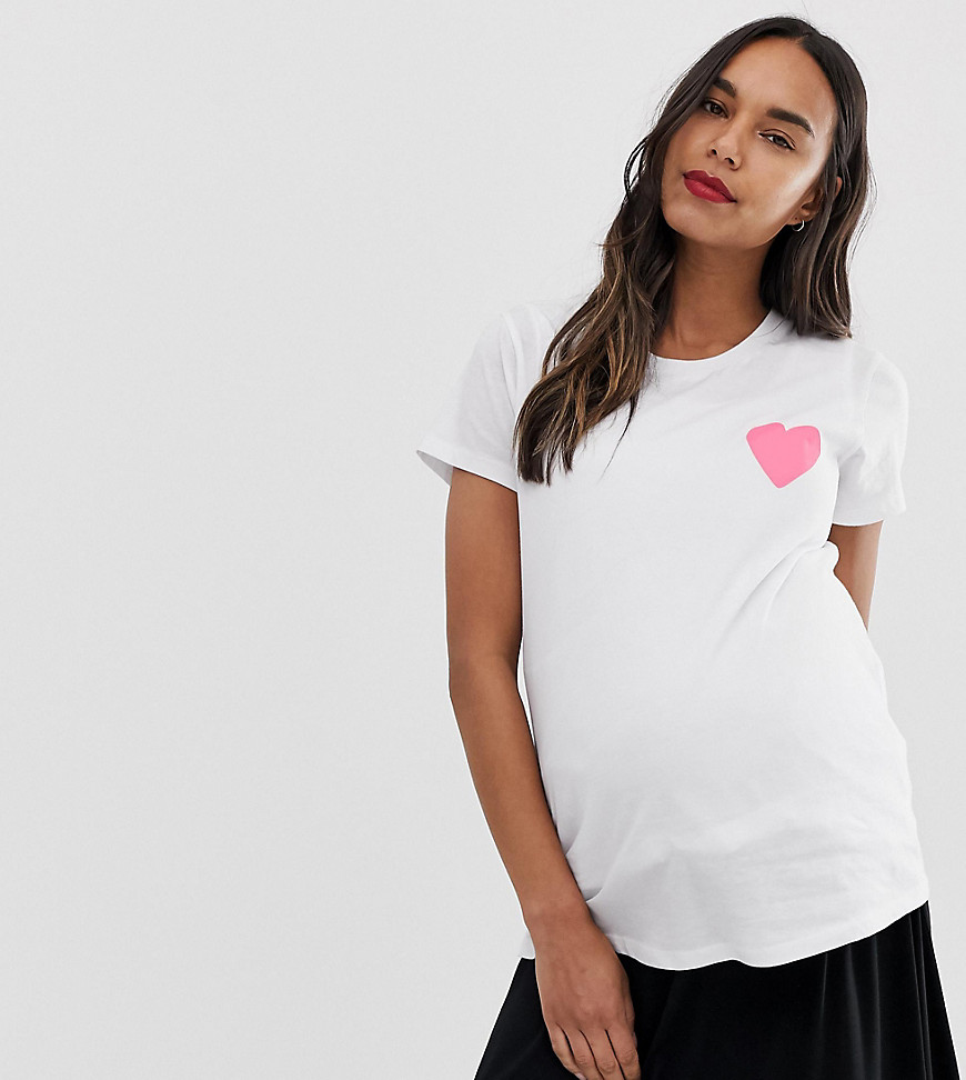 ASOS DESIGN Maternity nursing short sleeve top with heart motif