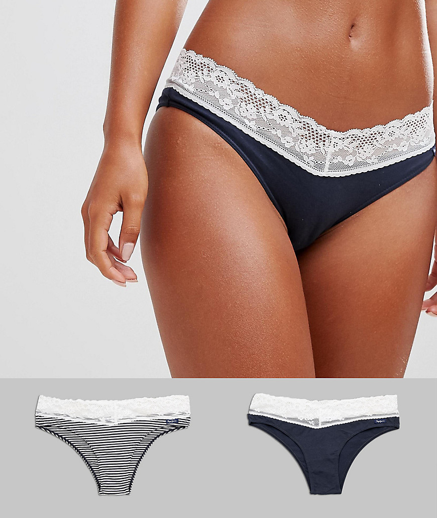 Pepe Jeans 2 pack knickers - Dulwich navy/ecr