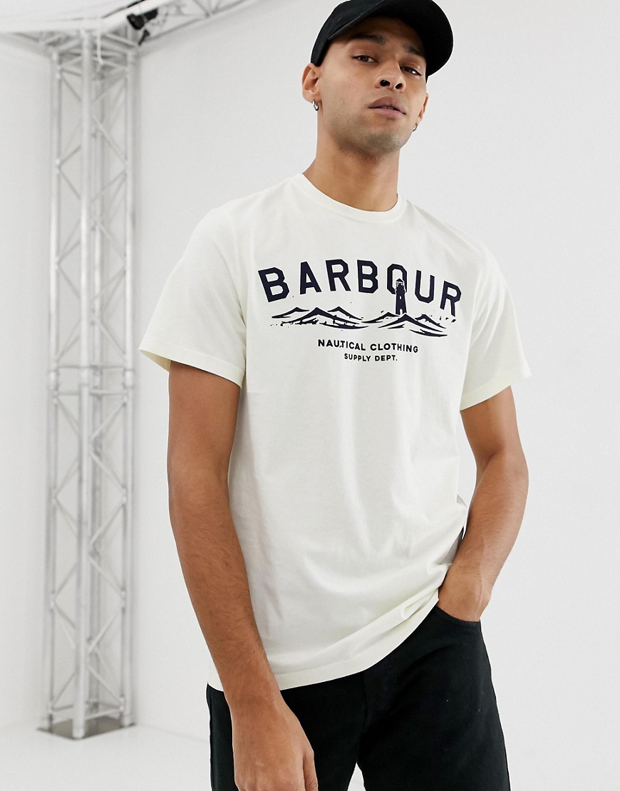 Barbour Bressay graphic print t-shirt in off white