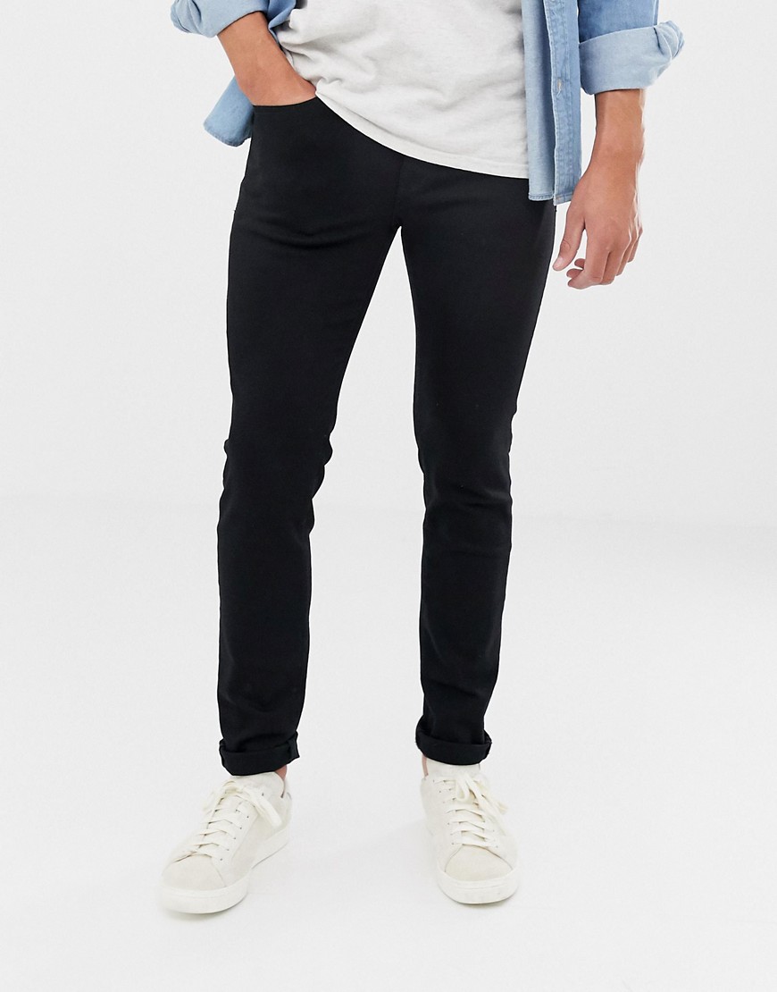 Selected Homme skinny fit stretch jeans in black wash