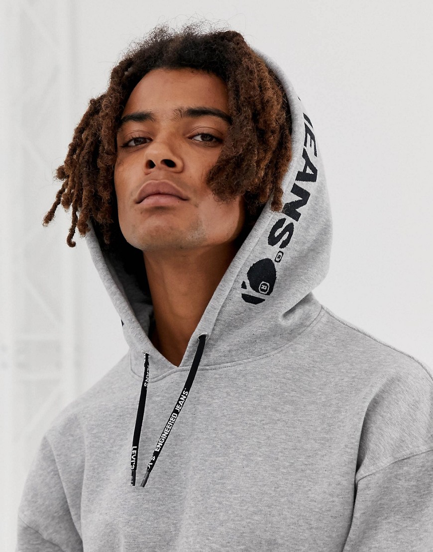 Levi's Engineered logo trim hoodie in heather grey