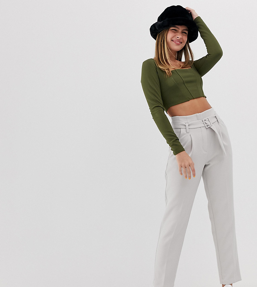 New Look trousers with buckles in grey