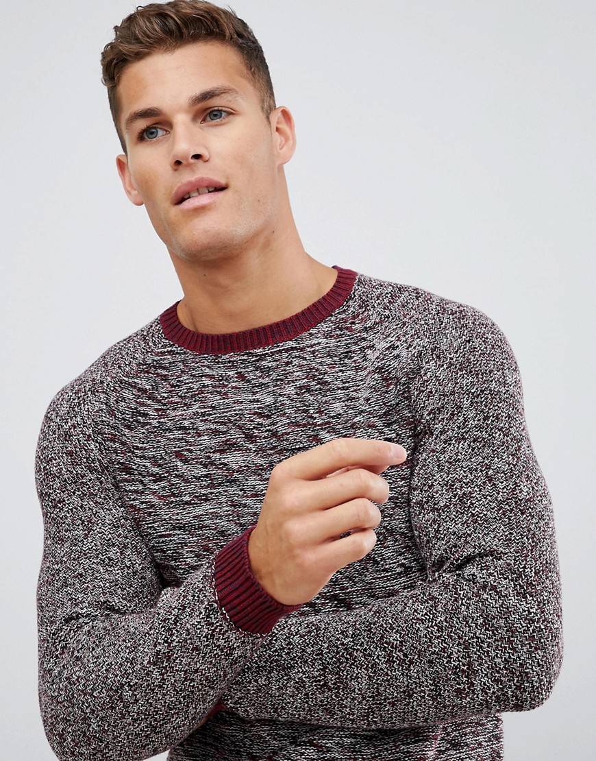 Only & Sons Marl Knitted Jumper - Rhubarb